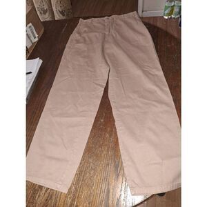 34x32 Perry Ellis America Dark Tan Khaki Cotton Pants with Pockets & Belt Loops